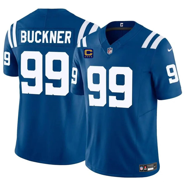 Men's Indianapolis Colts #99 DeForest Buckner Blue 2024 F.U.S.E. With 4-Star C Patch Vapor Limited Football Stitched Jersey